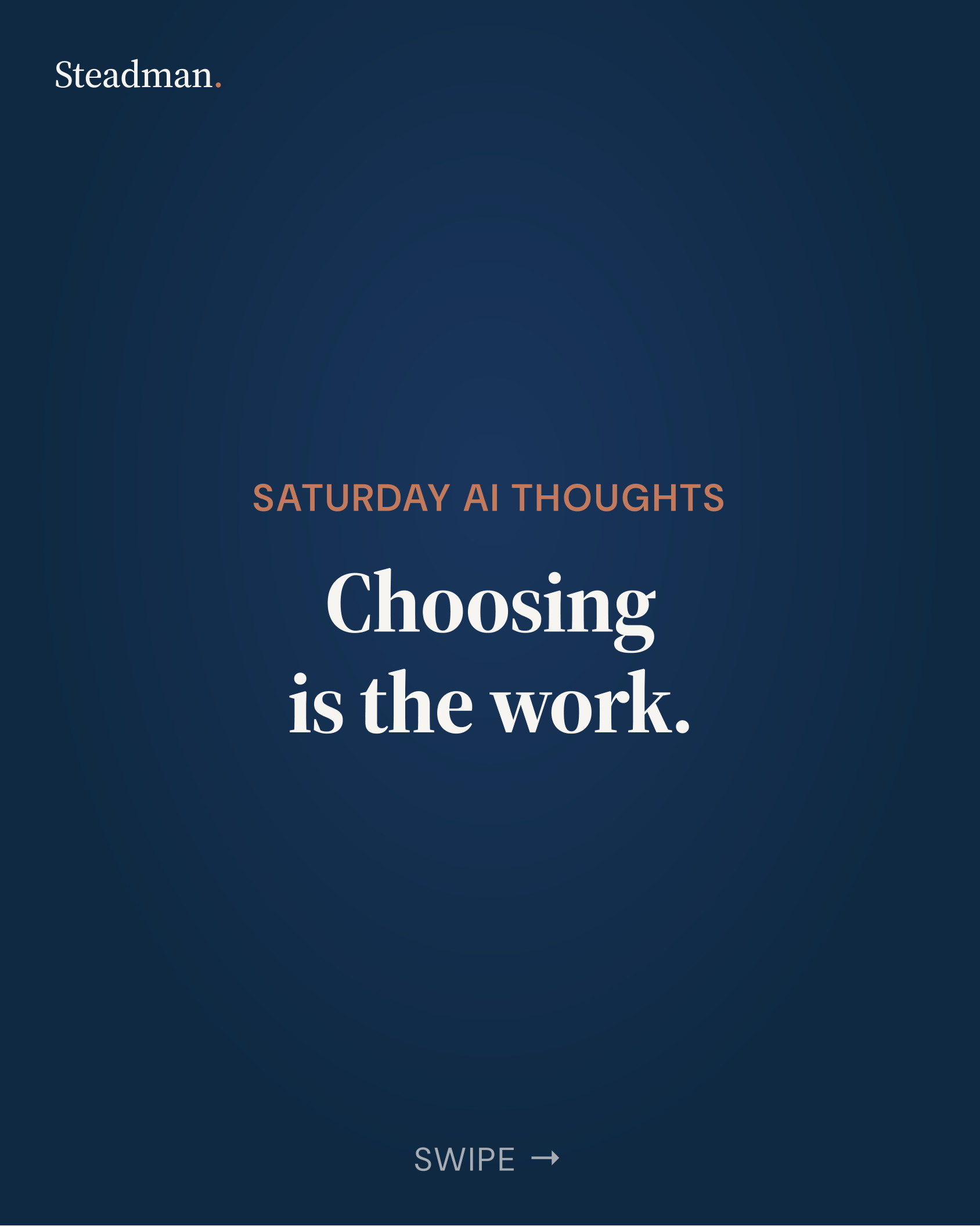 LinkedIn carousel: Choosing is the work