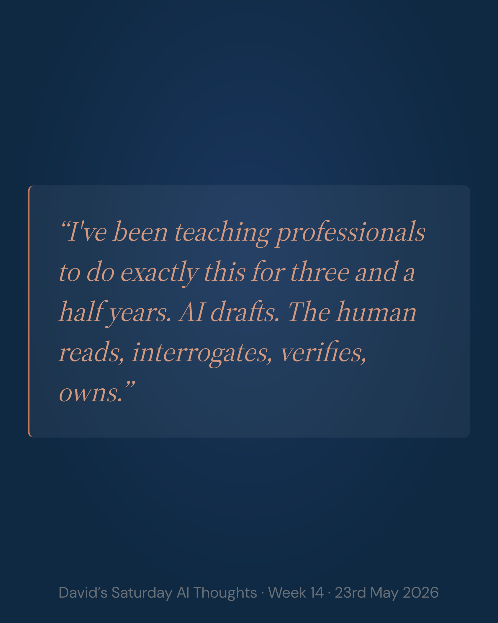 Slide 6: I've been teaching professionals to do exactly this for three and a half years
