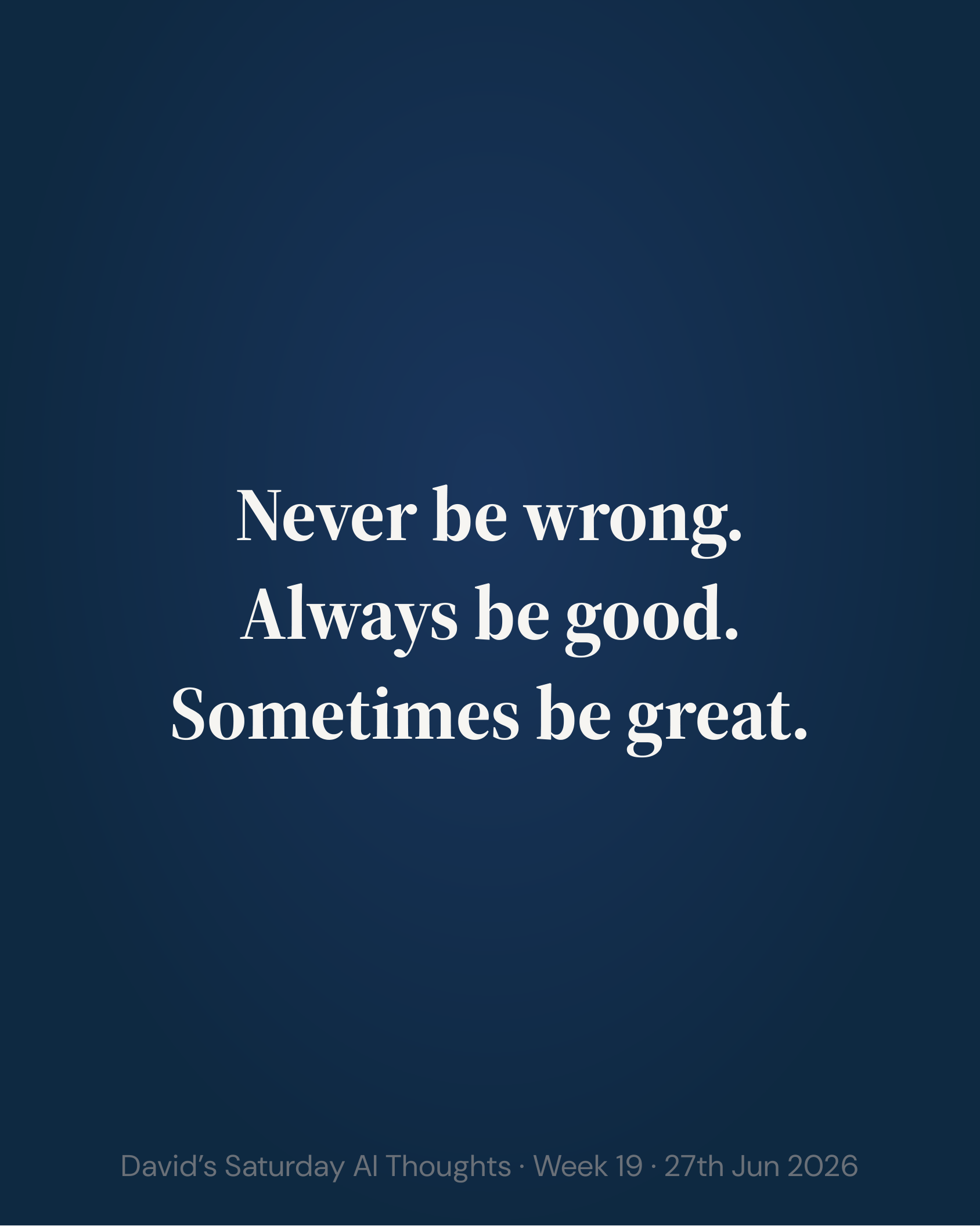 Slide 7: Closing. Never be careless. Always be good. Sometimes be great