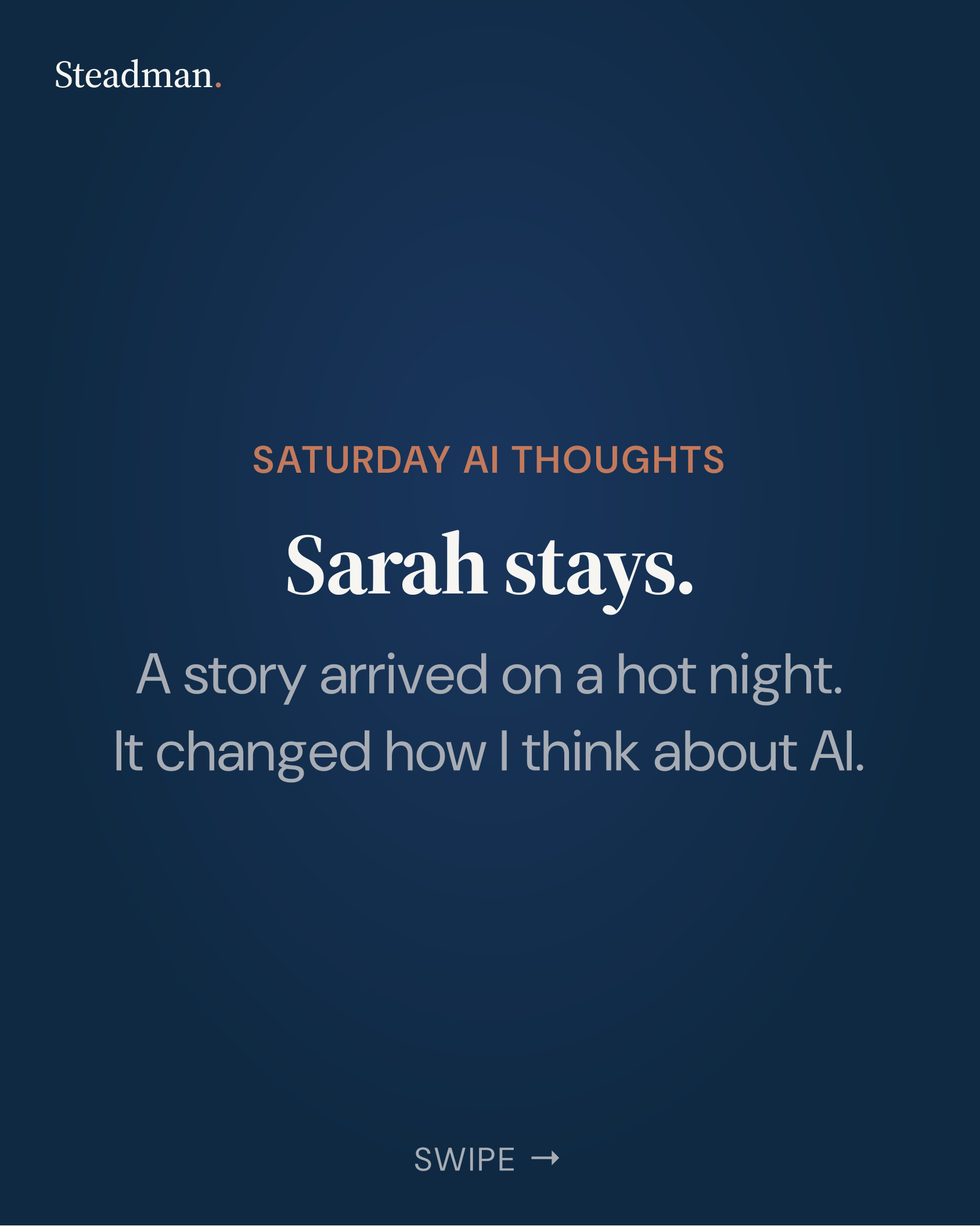 LinkedIn carousel: Sarah stays