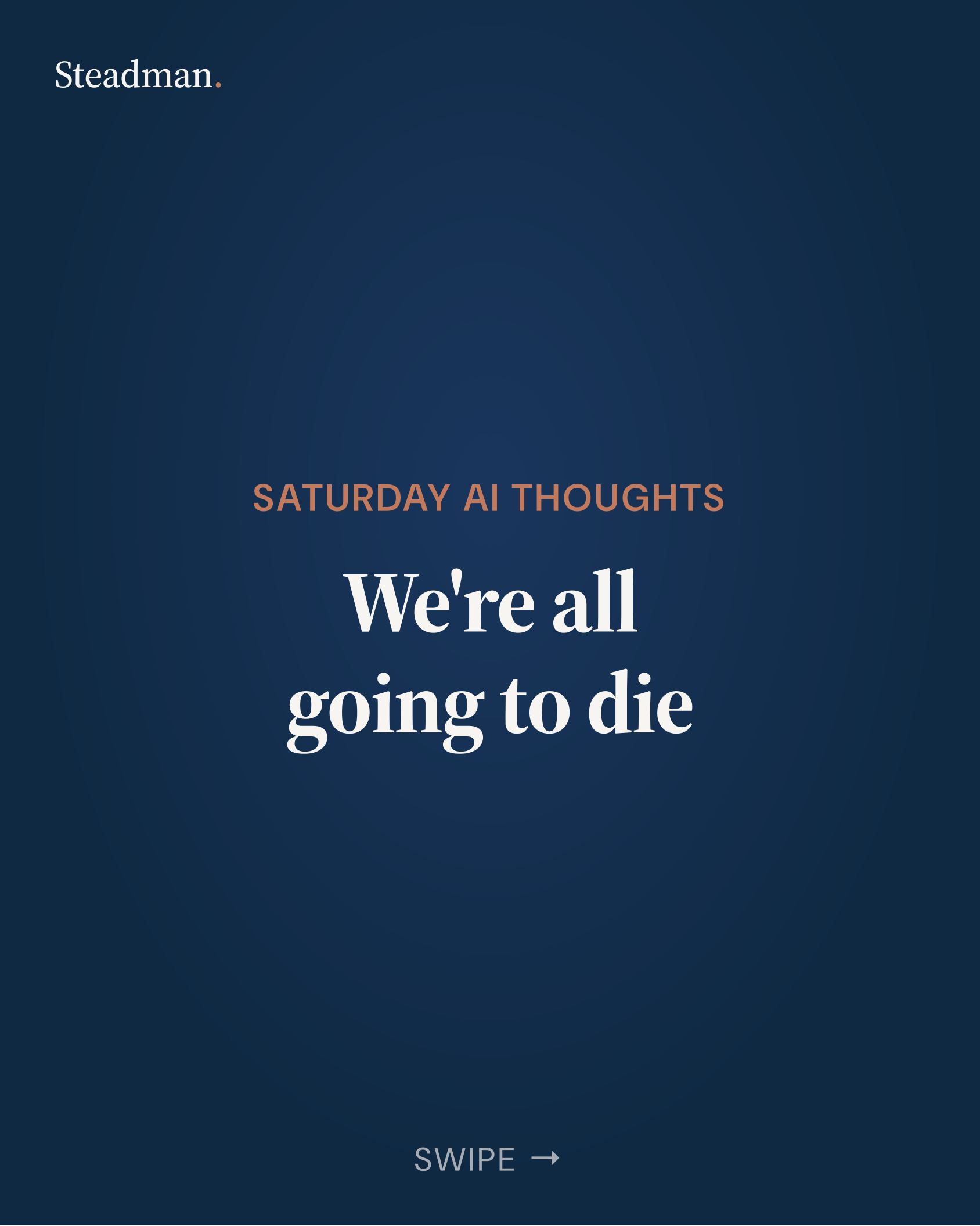 LinkedIn carousel: We're all going to die